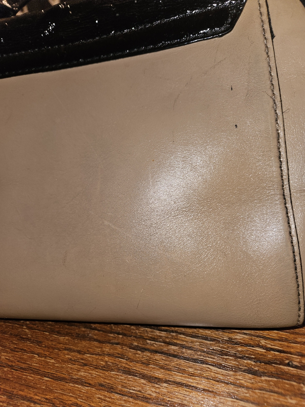 kate spade Two-Tone Black Patent and Beige Satchel - Picture 8 of 16